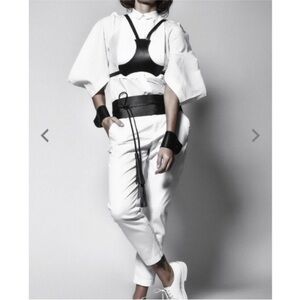 Plik X Haya Black Leather NWT Suspenders Black Leather Harness